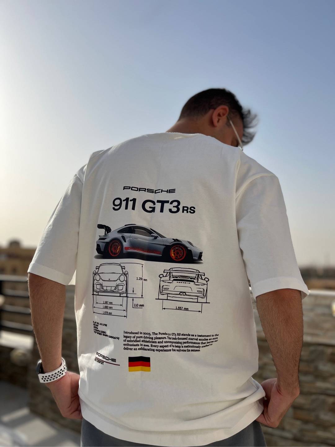 White Porsche GT3 rs T-shirt